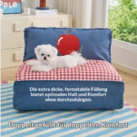 Sofa3 Hundesofa ausklappbar (auch für Katzen) | 2-in-1 Apple Denim & Robust