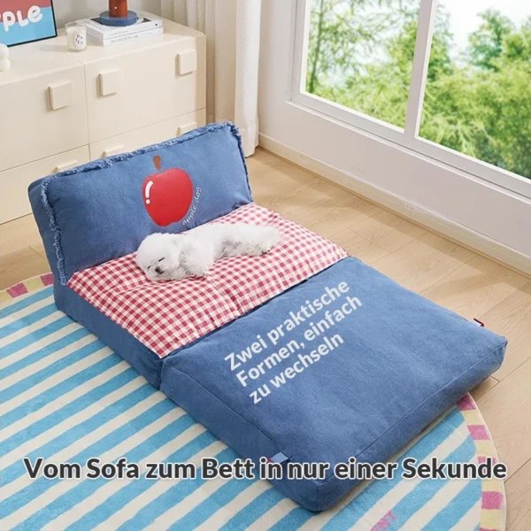 Sofa4 Hundesofa ausklappbar (auch für Katzen) | 2-in-1 Apple Denim & Robust