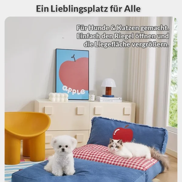 Sofa8 Hundesofa ausklappbar (auch für Katzen) | 2-in-1 Apple Denim & Robust